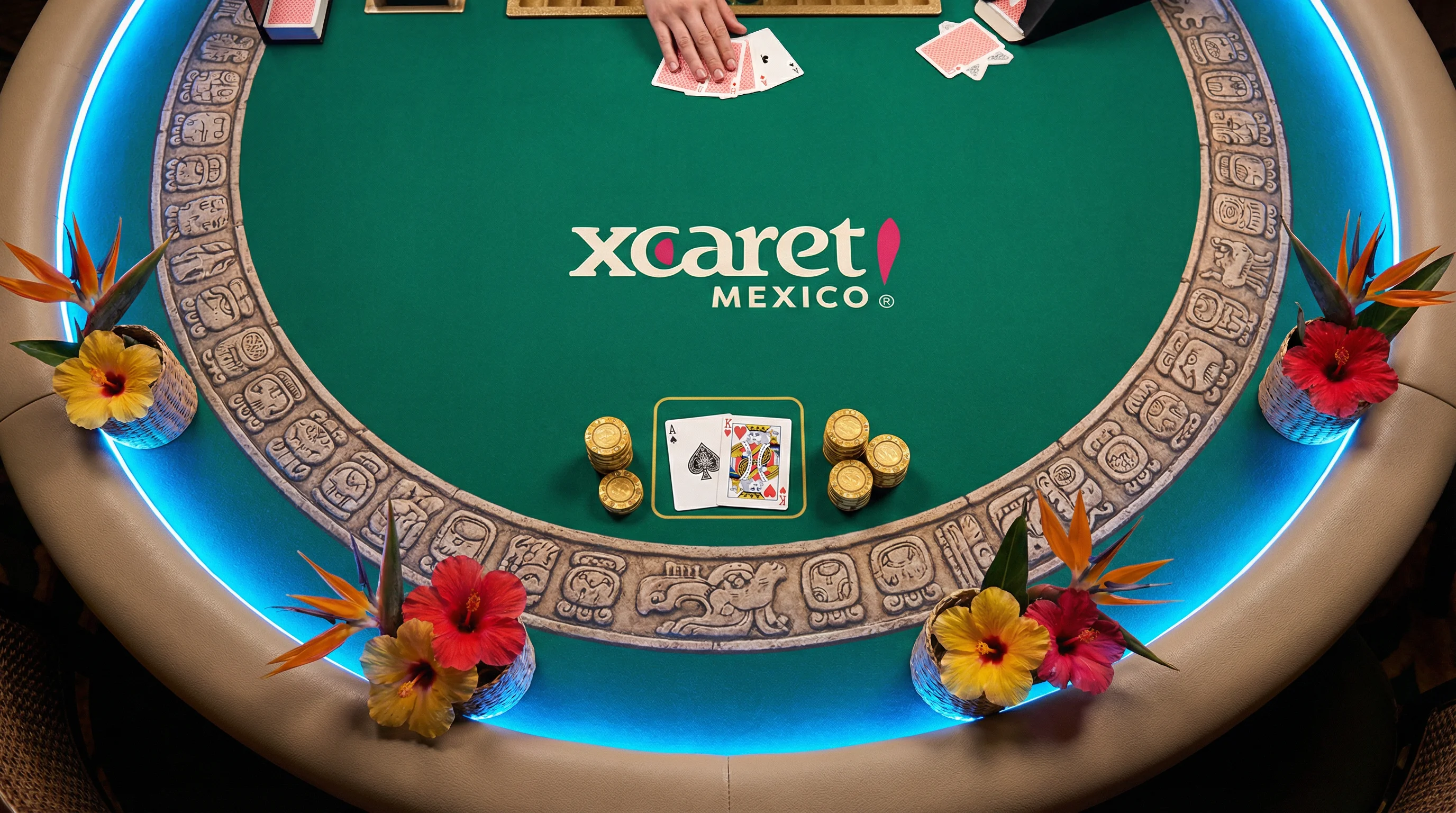 Mesa de blackjack estilo Xcaret en Liga Betplay